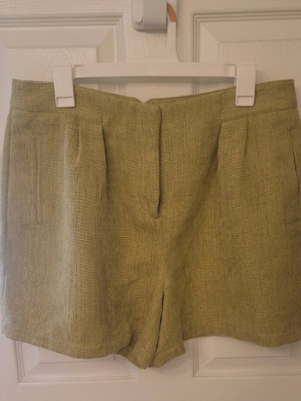 Tuckernuck Chartreuse Tweed Shorts Size XL High Waist Tailored
